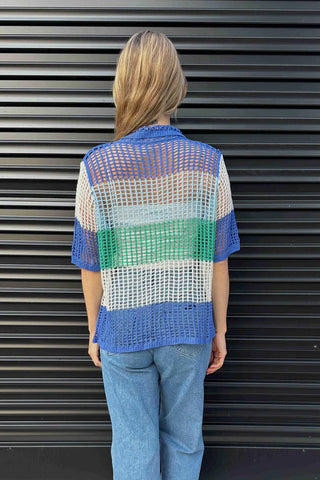mesh top - multi stripe - cotton