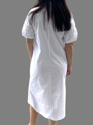 organic cotton shirt dress white - mila
