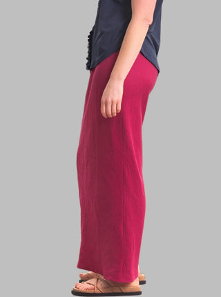 Maddie Linen Maxi Skirt Cerise - Design Emporium