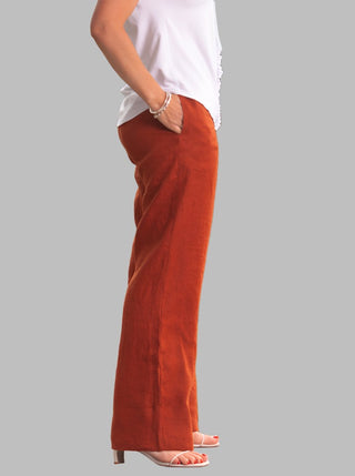 pants linen rust - sarah