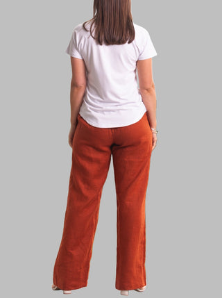 pants linen rust - sarah