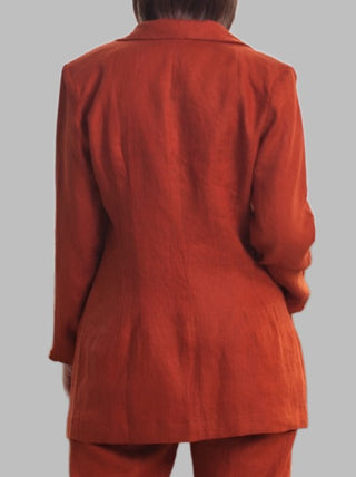 Pepper Linen Jacket Rust - Design Emporium