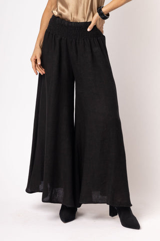 linen pants - diana - onyx