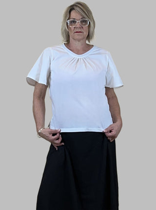 blouse in white organic cotton - janey