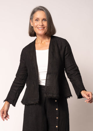 linen jacket - onyx