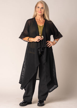 cotton mesh jacket cardigan - onyx