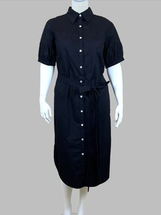 organic cotton shirt dress black - mila