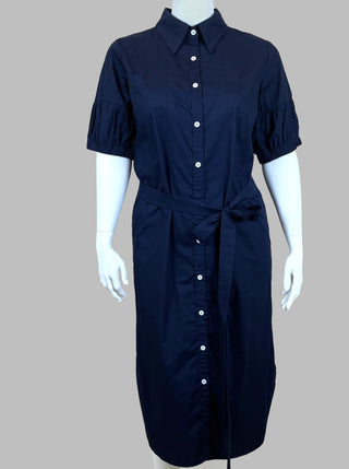 organic cotton shirt dress navy - mila