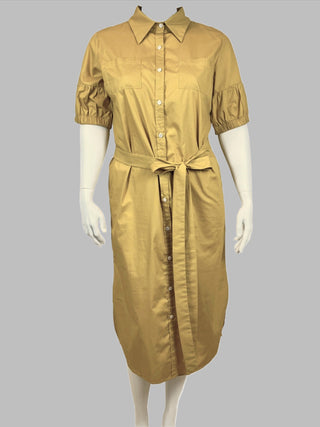 organic cotton shirt dress gold - mila