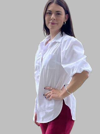 organic cotton blouse white - lucy