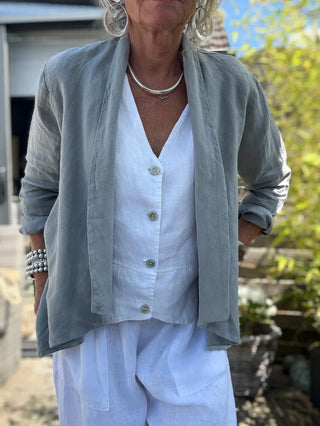 linen jacket - light grey - Vanucci
