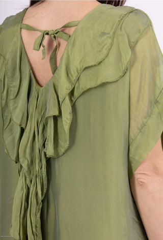 silk dress - chartreuse - SOIE