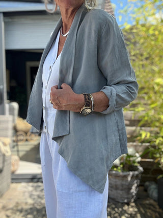 linen jacket - light grey - Vanucci