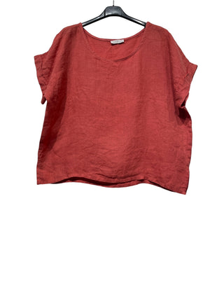 linen tee - peach - patty