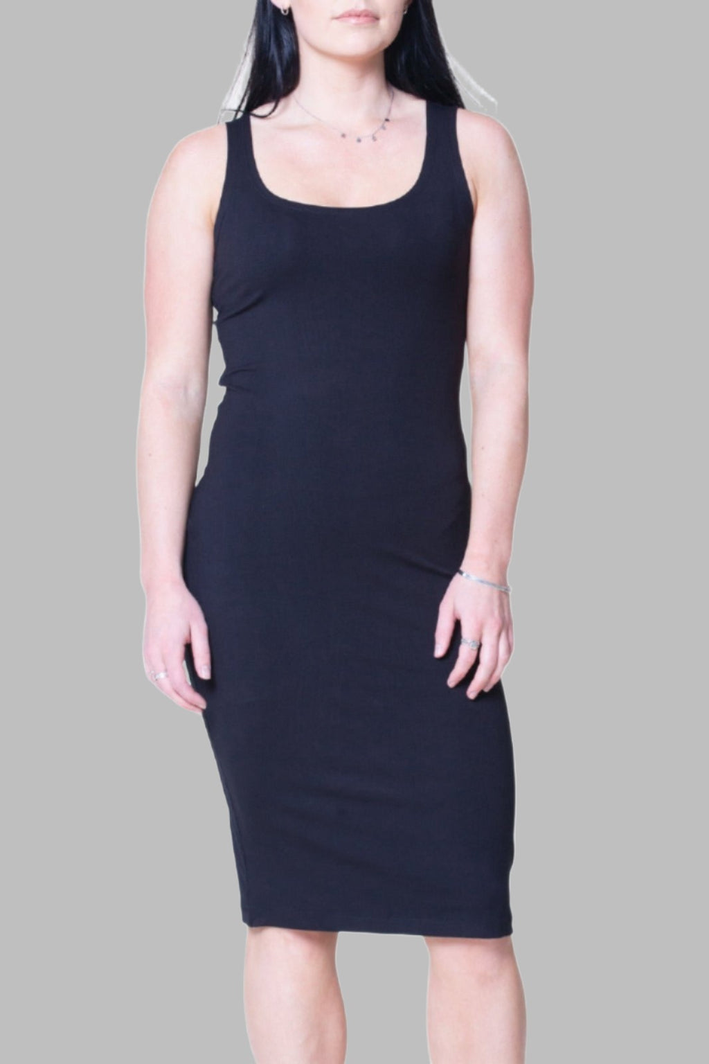 Purchase Women's Black Viscose Knit Tank Fitted Dress From c.l Design