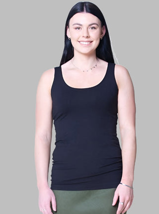 Knit Black Tank standard length - Design Emporium