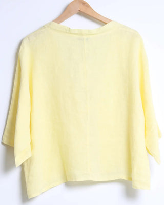 linen tie-front jacket - lemon - shyloh