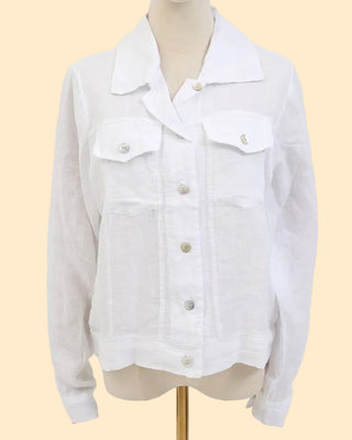 jacket denim style - white - lealuc