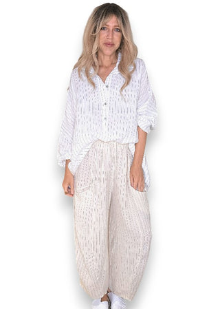 shirt - oversized - linen - white - helga may