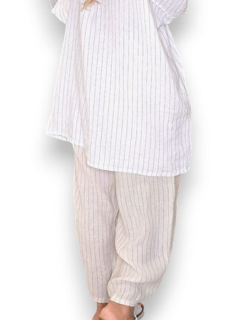 shirt - oversized - linen - white - helga may