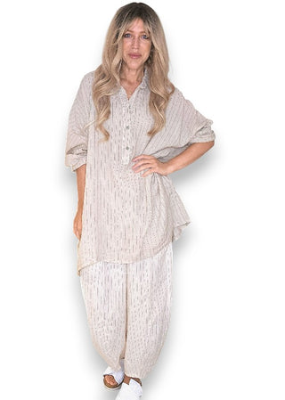 shirt - oversized - linen - biege - helga may