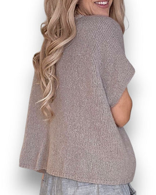 mohair blend vest - mocha - helga may