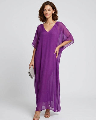 exotic silk maxi dress - magenta - obsession