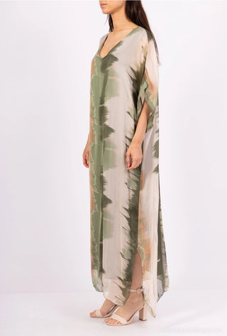 silk dress - green - maisie
