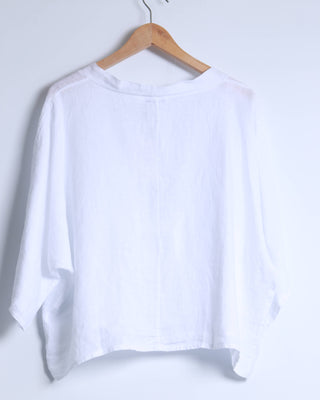 linen tie-front jacket - white - shyloh