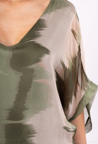 silk dress - green - maisie