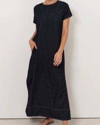 denim dress - contrast stitching - lottie