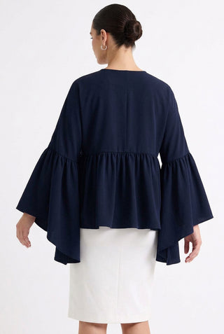 cotton voile blouse - navy
