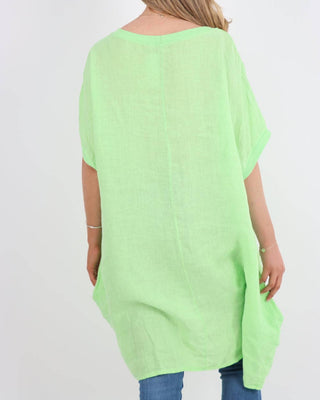 lagen italian linen tunic - apple