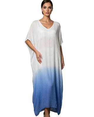 silk dip dyed maxi dress - sahara blue - obsession