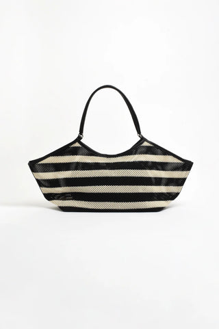 sporty weave tote - black natural