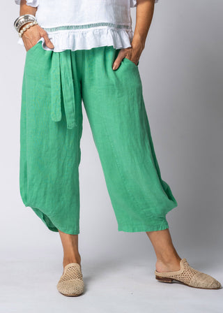 linen pants - addison - capri green