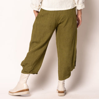 linen pants - addison - green olive