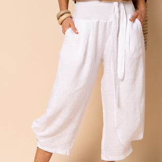 linen pants - addison - white