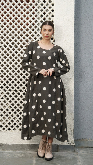 linen dress -alpine - khaki