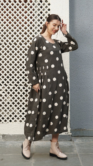 linen dress -alpine - khaki