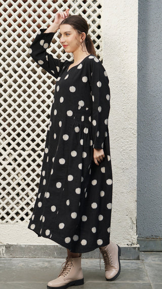 linen dress -alpine - onyx