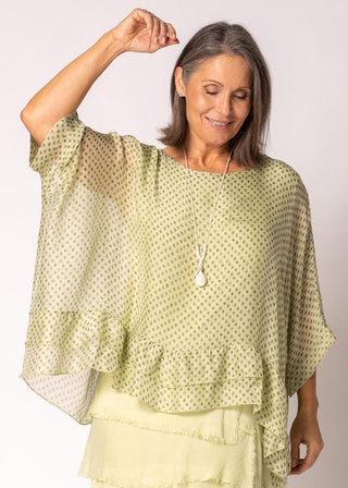 silk top - lily green - amelina