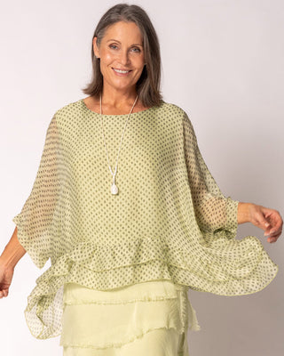 silk top - lily green - amelina