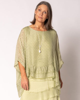 silk top - lily green - amelina