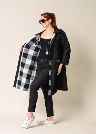 coat reversible - black - anthea