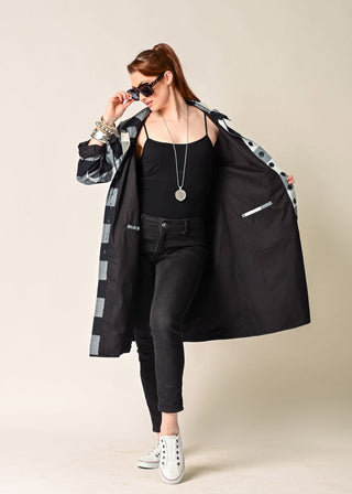 coat reversible - black - anthea