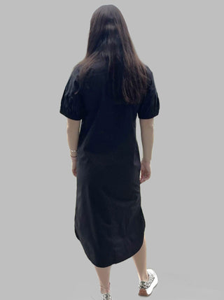 organic cotton shirt dress black - mila