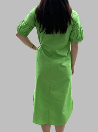 organic cotton shirt dress lime - mila
