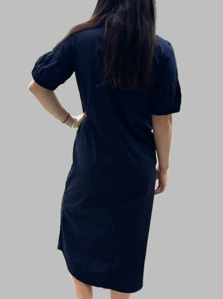 organic cotton shirt dress navy - mila