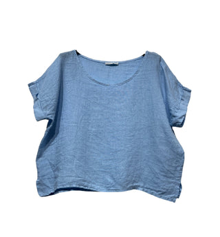 linen tee - light blue - paris